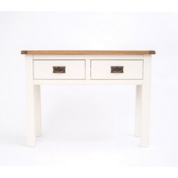 Cabinet Bits Lovere Off-White 2 Drawer Console Table Brass Drop Handle - thumbnail 2