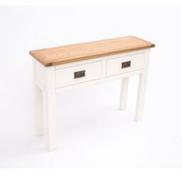 Cabinet Bits Lovere Off-White 2 Drawer Console Table Brass Drop Handle - thumbnail 3