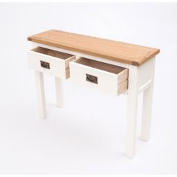 Cabinet Bits Lovere Off-White 2 Drawer Console Table Brass Drop Handle - thumbnail 4
