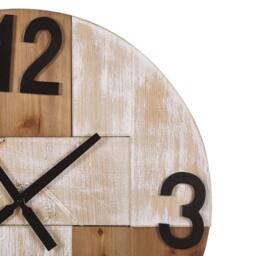 Wyld and Coco Rustic 60cm Handmade Wall Clock Light Brown Round Dial Black Hands - thumbnail 5