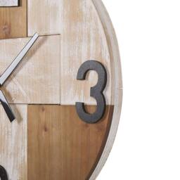 Wyld and Coco Rustic 60cm Handmade Wall Clock Light Brown Round Dial Black Hands - thumbnail 6