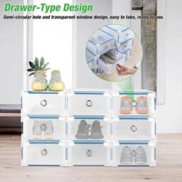 KORVIXA 10x Clear Plastic Shoe Storage Boxes - Size: 100 cm x 60 cm - thumbnail 3