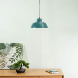 ValueLights Morris Metal Drop Hanging Pendant Ceiling Light with LED Bulb in Blue - thumbnail 5