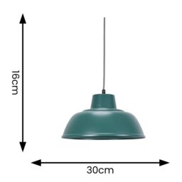ValueLights Morris Metal Drop Hanging Pendant Ceiling Light with LED Bulb in Blue - thumbnail 6