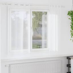 Berkfield Home Curtains with Curtains 2 pcs White 140 x 175 cm Polyester - thumbnail 2