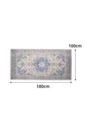 Living and Home 180cm L x 100cm W Luxurious Faux Cashmere Large Floral Area Rug for Living Room Bedroom in Blue - Size: 180 cm x 100 cm - thumbnail 6