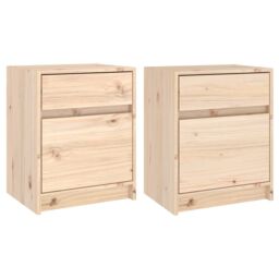Berkfield Home Bedside Cabinets 2 pcs 40x31x50 cm Solid Pinewood in Brown - Size: 40 x 31 x 50 cm - thumbnail 2