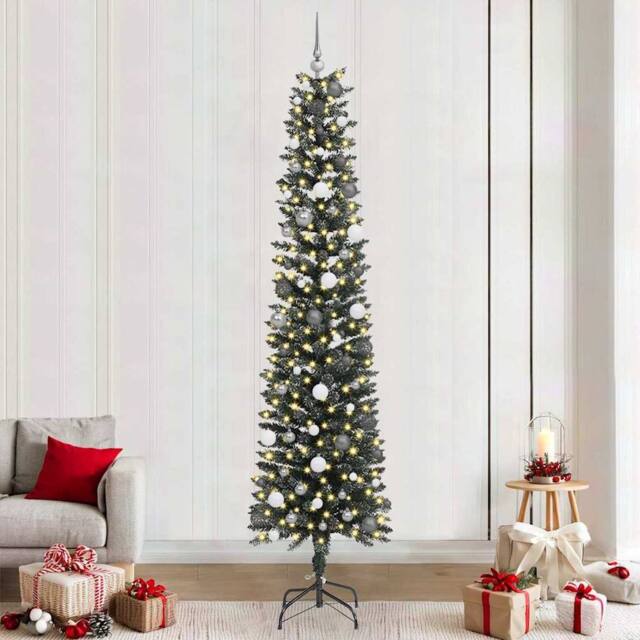 Berkfield Home Artificial Christmas Tree with 300 LEDs Green 58 x 58 x 240 cm - image 1