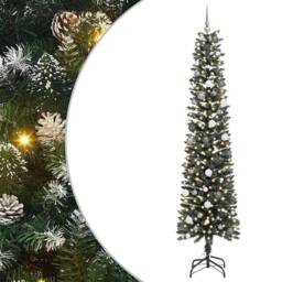 Berkfield Home Artificial Christmas Tree with 300 LEDs Green 58 x 58 x 240 cm - thumbnail 2