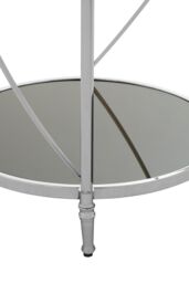 Orsina Black Mirrored Side Table By Couch, Geometric Round Table, Spacious Bedside Table, Silver Decorative Table - thumbnail 4