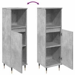 Berkfield Home Durable Bathroom Cabinet Concrete Grey 30x30x100 cm Engineered Wood - Size: 30 x 30 x 100 cm - thumbnail 8