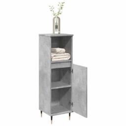 Berkfield Home Durable Bathroom Cabinet Concrete Grey 30x30x100 cm Engineered Wood - Size: 30 x 30 x 100 cm