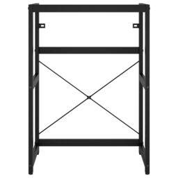 Berkfield Home Bathroom Washbasin Frame with Built-in Basin Black Iron - thumbnail 4