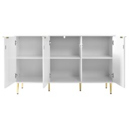 AKA Modern dining room cabinet gilded legs & handles chest of drawers in White - thumbnail 5