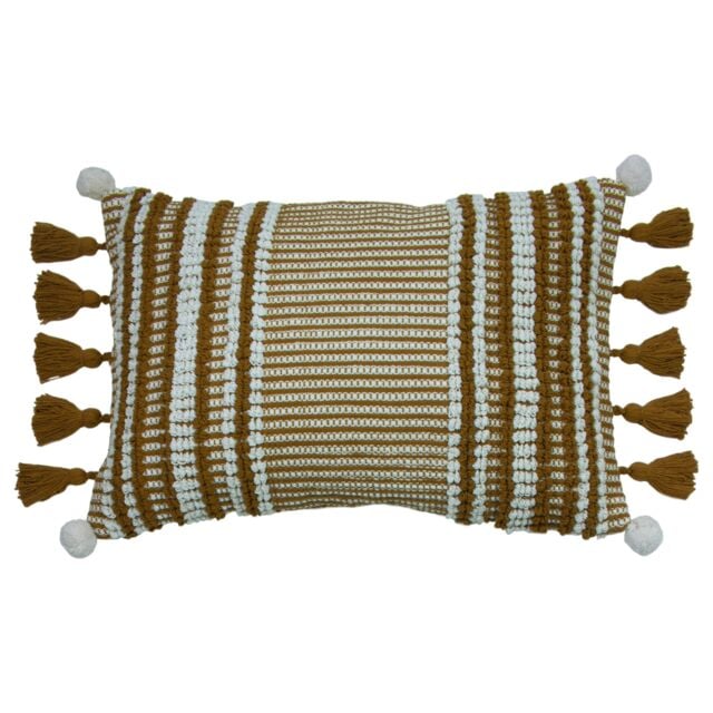 Furn Lotta Geometric Tasselled Cushion in Orange - image 1