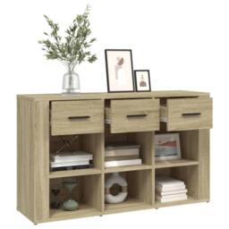 Berkfield Home Sideboard Sonoma Oak 100x30x59.5 cm Engineered Wood in Brown - thumbnail 5