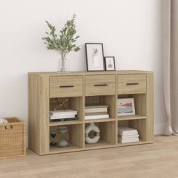 Berkfield Home Sideboard Sonoma Oak 100x30x59.5 cm Engineered Wood in Brown - thumbnail 2