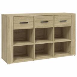 Berkfield Home Sideboard Sonoma Oak 100x30x59.5 cm Engineered Wood in Brown - thumbnail 1