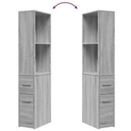 Berkfield Home Narrow Bathroom Cupboard with Wheels Grey Sonoma Engineered Wood - thumbnail 8
