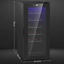 HOMCOM 50L Freestanding Wine Fridge with Temperature Control LED Light in Black - thumbnail 3