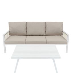 Monstershop Aluminium 4 Piece Sofa Set - White - thumbnail 4
