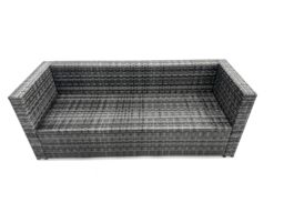 Fimous 11 Seater Patio Lounge Sofa Set with 2 Big Footstools in Dark Grey - thumbnail 6