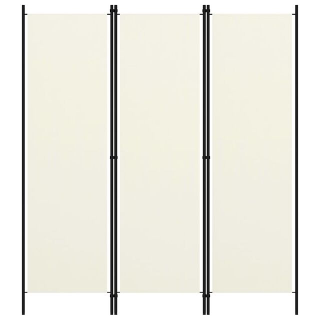 Berkfield Home 3-Panel Room Divider Cream White 150x180 cm - image 1