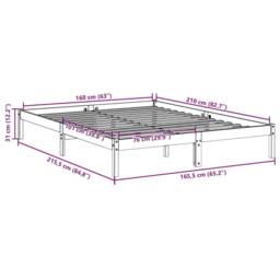 Berkfield Home Extra Long Bed Frame without Mattress 160x210 cm Solid Wood Pine in Brown - thumbnail 9