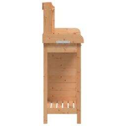 Berkfield Home Potting Table with Cabinet Brown 110.5x45x124.5 cm Solid Wood Fir - thumbnail 8