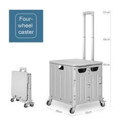 Living and Home 45L Foldable Shopping Trolley with Wheels in Grey - thumbnail 5