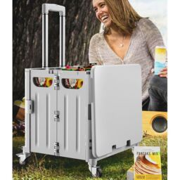 Living and Home 45L Foldable Shopping Trolley with Wheels in Grey - thumbnail 3
