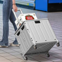 Living and Home 45L Foldable Shopping Trolley with Wheels in Grey - thumbnail 1