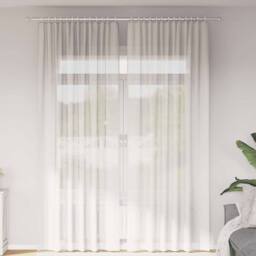Berkfield Home Voile Curtains with Rod Pockets 2 pcs White - thumbnail 2