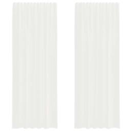 Berkfield Home Voile Curtains with Rod Pockets 2 pcs White - thumbnail 3