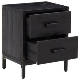 Berkfield Home Bedside Cabinets 2 pcs Black 36x30x45 cm Solid Wood Pine - Size: 36 x 30 x 45 cm - thumbnail 4