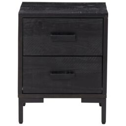 Berkfield Home Bedside Cabinets 2 pcs Black 36x30x45 cm Solid Wood Pine - Size: 36 x 30 x 45 cm - thumbnail 5