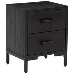 Berkfield Home Bedside Cabinets 2 pcs Black 36x30x45 cm Solid Wood Pine - Size: 36 x 30 x 45 cm - thumbnail 3
