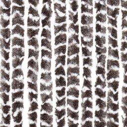 Berkfield Home Fly Curtain Brown & White 100x200 cm Chenille - thumbnail 5
