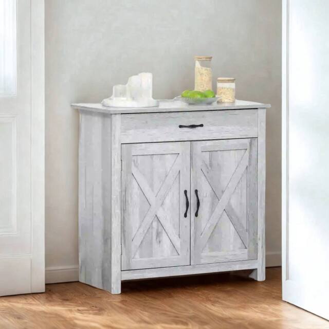FURNOS Industrial Multipurpose Sideboard Buffet Cabinet With Drawer Grey - image 1