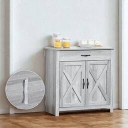 FURNOS Industrial Multipurpose Sideboard Buffet Cabinet With Drawer Grey - thumbnail 5
