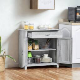 FURNOS Industrial Multipurpose Sideboard Buffet Cabinet With Drawer Grey - thumbnail 6