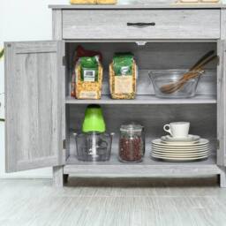 FURNOS Industrial Multipurpose Sideboard Buffet Cabinet With Drawer Grey - thumbnail 7