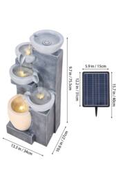 Living and Home Solar Outdoor Water Fountain for Garden Landscaping in Grey - thumbnail 2