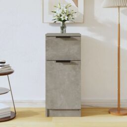 Berkfield Home Sideboard Concrete Grey 30x30x70 cm Engineered Wood - Size: 30 x 30 x 70 cm - thumbnail 1