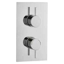 Bathroom Kingdom Menai Chrome Round Thermostatic Shower Valve - 1 Outlet in Silver - thumbnail 1