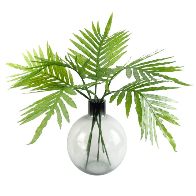 Leaf 80cm Ball Vase Artificial Tropical Palm Leaves in Green - image 1