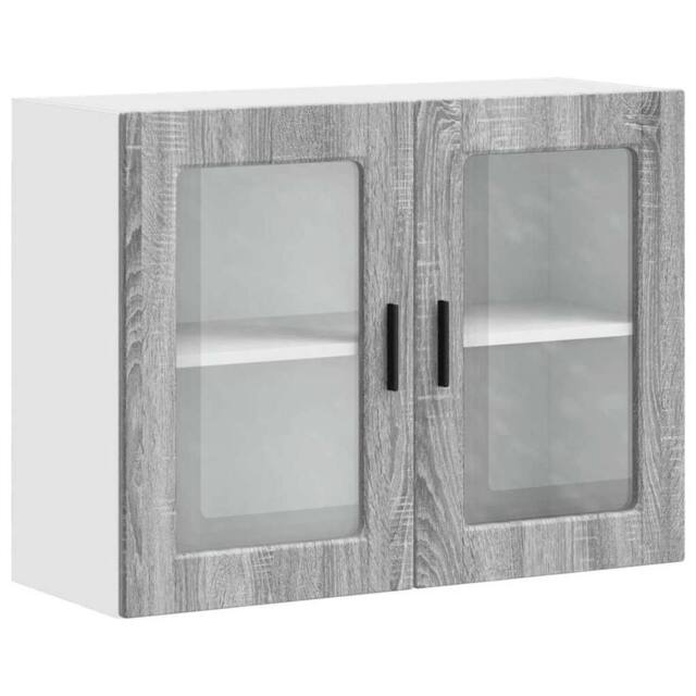Berkfield Home Kitchen Wall Cabinet with Glass Door Porto Grey Sonoma - image 1