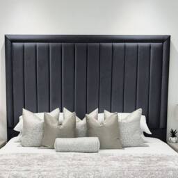 UK Bed Furniture Hampton Gas Lift Ottoman Storage Bed with 54 Inch Panel Headboard in Charcoal - Size: Single - thumbnail 3