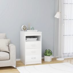Berkfield Home Drawer Cabinet White 40x50x76 cm Engineered Wood - Size: 40 x 50 x 76 cm - thumbnail 1