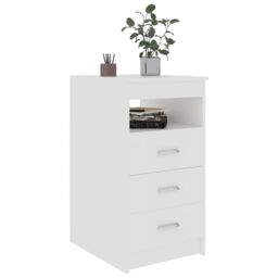 Berkfield Home Drawer Cabinet White 40x50x76 cm Engineered Wood - Size: 40 x 50 x 76 cm - thumbnail 3
